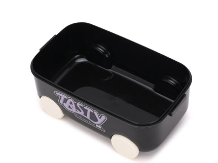 DIY Car Shape Plastic Lunch Boxes with spoon and fork| 2 Compartment at one layer and 1 compartment in bottle layer|Leakproof Bento Box for School Picnic Office Boys and Girls - BPA Free - 2-Side Lock