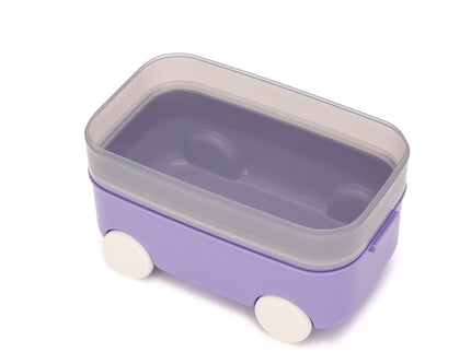 DIY Car Shape Plastic Lunch Boxes with spoon and fork| 2 Compartment at one layer and 1 compartment in bottle layer|Leakproof Bento Box for School Picnic Office Boys and Girls - BPA Free - 2-Side Lock
