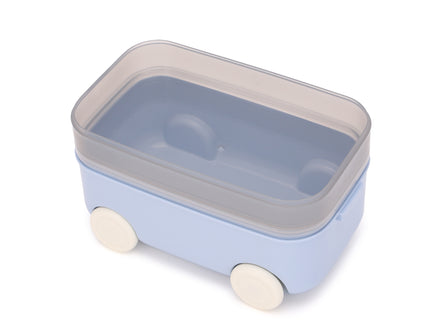 DIY Car Shape Plastic Lunch Boxes with spoon and fork| 2 Compartment at one layer and 1 compartment in bottle layer|Leakproof Bento Box for School Picnic Office Boys and Girls - BPA Free - 2-Side Lock