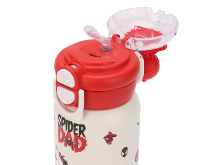 Marvels Spider-Man Double-Walled Stainless Steel Insulated Water Bottle 500 ml| Leakproof |BPA Free| Up to 24Hrs Hot&Cold| Girls & Boys | School, Picnic,Travel