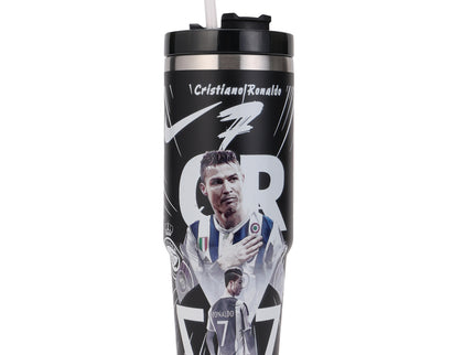 Premium Insulated stainless steel Football Legends Tumbler with Lid and Straws|Messi|Ronaldo|Lamine|Kylian900ml |Hot and Cold|100% Leakproof Tumbler,Travel Sipper for Hot and Cold Drinks, Coffee, Water, Iced Tea or Smoothie, Travel, Multi Colour