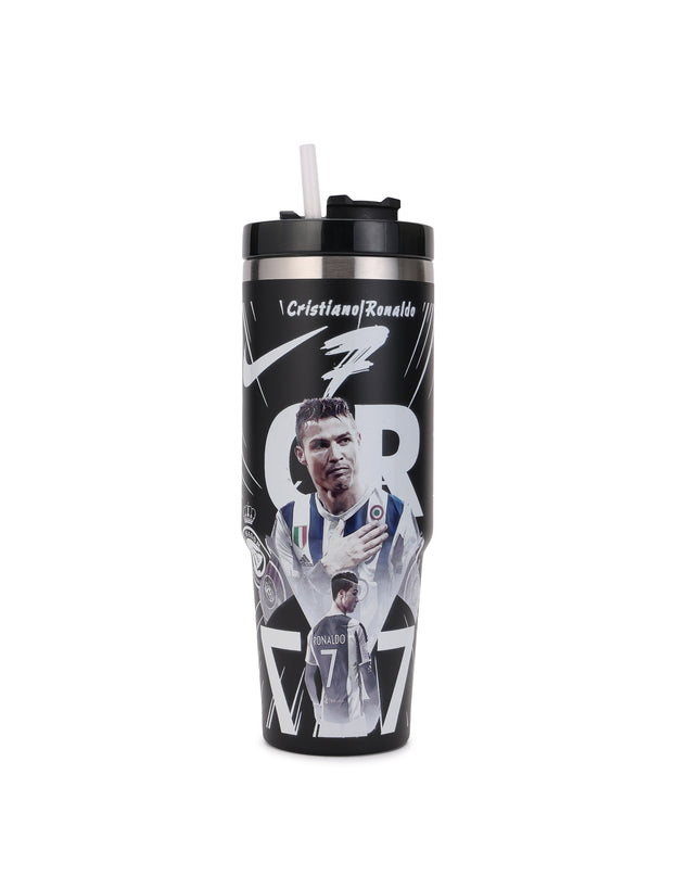 Premium Insulated stainless steel Football Legends Tumbler with Lid and Straws|Messi|Ronaldo|Lamine|Kylian900ml |Hot and Cold|100% Leakproof Tumbler,Travel Sipper for Hot and Cold Drinks, Coffee, Water, Iced Tea or Smoothie, Travel, Multi Colour