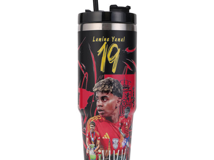 Premium Insulated stainless steel Football Legends Tumbler with Lid and Straws|Messi|Ronaldo|Lamine|Kylian900ml |Hot and Cold|100% Leakproof Tumbler,Travel Sipper for Hot and Cold Drinks, Coffee, Water, Iced Tea or Smoothie, Travel, Multi Colour