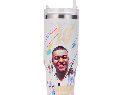 Premium Insulated stainless steel Football Legends Tumbler with Lid and Straws|Messi|Ronaldo|Lamine|Kylian900ml |Hot and Cold|100% Leakproof Tumbler,Travel Sipper for Hot and Cold Drinks, Coffee, Water, Iced Tea or Smoothie, Travel, Multi Colour
