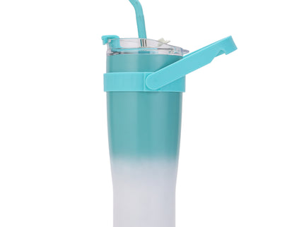 Tumbler with Top Handle and Phone Holder,1200ml Double Wall Vacuum Insulated Tumbler with Flip Straw,Insulated Stainless Steel Leak Proof Spill Proof Water Tumbler for Men and Women Cup ,Water, ice tea ,Travel, Sports , car Coffee Mug (Pink,1 pack)