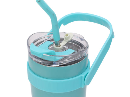 Tumbler with Top Handle and Phone Holder,1200ml Double Wall Vacuum Insulated Tumbler with Flip Straw,Insulated Stainless Steel Leak Proof Spill Proof Water Tumbler for Men and Women Cup ,Water, ice tea ,Travel, Sports , car Coffee Mug (Pink,1 pack)