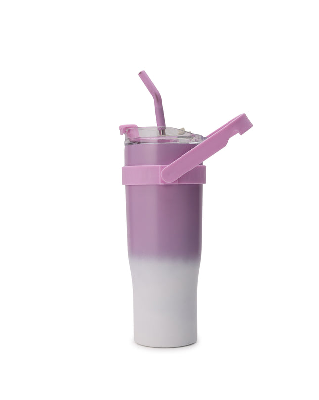 Tumbler with Top Handle and Phone Holder,1200ml Double Wall Vacuum Insulated Tumbler with Flip Straw,Insulated Stainless Steel Leak Proof Spill Proof Water Tumbler for Men and Women Cup ,Water, ice tea ,Travel, Sports , car Coffee Mug (Pink,1 pack)