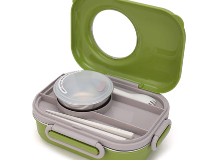 Kids Smart Lunch Box – Stainless Steel Insulated Tiffin for School with Spoon, BPA-Free |Bento Box with Tray & Container | 1120ml + 70ml 