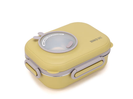 Kids Smart Lunch Box – Stainless Steel Insulated Tiffin for School with Spoon, BPA-Free |Bento Box with Tray & Container | 1120ml + 70ml 