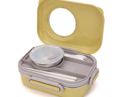 Kids Smart Lunch Box – Stainless Steel Insulated Tiffin for School with Spoon, BPA-Free |Bento Box with Tray & Container | 1120ml + 70ml 