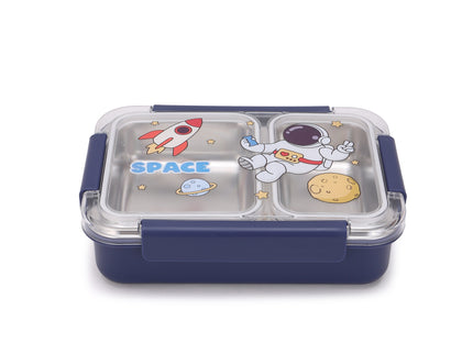 Astronaut Kids Lunch Box – Stainless Steel Insulated Tiffin for School, BPA-Free | PU Insulated, Leak-Proof, Food Grade|Food does not mix
