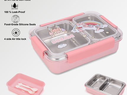 Astronaut Kids Lunch Box – Stainless Steel Insulated Tiffin for School, BPA-Free | PU Insulated, Leak-Proof, Food Grade|Food does not mix