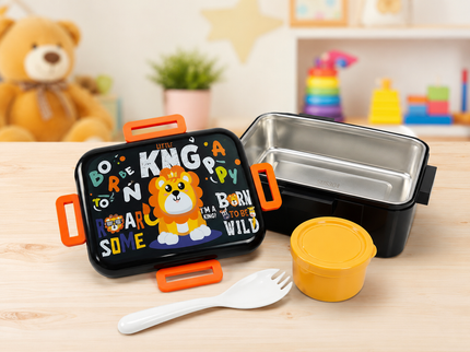 Cute Lion King/Dino/Unicorn Lunch Box for kids – Stainless Steel Insulated Tiffin for School,travel|BPA-Free, PU Insulated, Leak-Proof, Food Grade