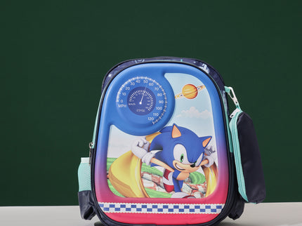 SuperSonic 3D School Bag with cartoon Design|KIDS BAG| Water Resistant |14 Inch|Boys&Girls School Bag Blue color