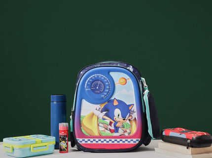 SuperSonic 3D School Bag with cartoon Design|KIDS BAG| Water Resistant |14 Inch|Boys&Girls School Bag Blue color