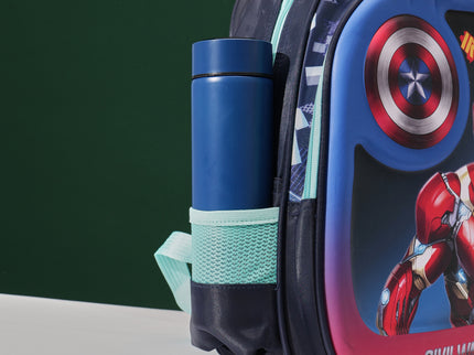Iron Man 3D School Bag with cartoon Design|KIDS BAG| Water Resistant |14 Inch|Boys&Girls School Bag Red & Blue color