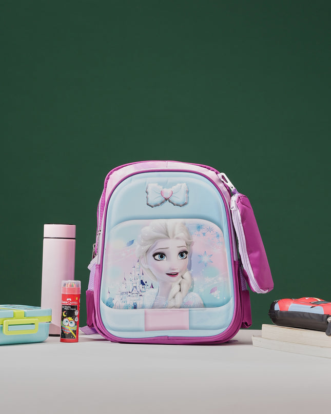 Barbie girl Pink 3D School Bag with cartoon Design|KIDS BAG| Water Resistant |14 Inch|Boys&Girls School Bag, Pink color