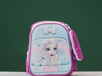 Barbie girl Pink 3D School Bag with cartoon Design|KIDS BAG| Water Resistant |14 Inch|Boys&Girls School Bag, Pink color