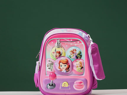 Pink 3D School Bag with cartoon Design|KIDS BAG| Water Resistant |14 Inch|Boys&Girls School Bag, Pink color