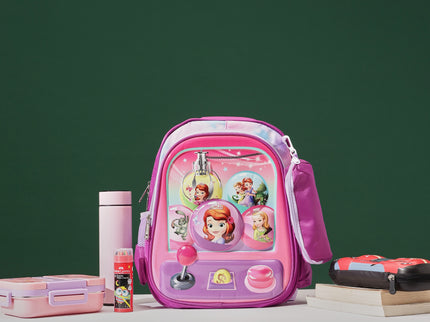 Pink 3D School Bag with cartoon Design|KIDS BAG| Water Resistant |14 Inch|Boys&Girls School Bag, Pink color