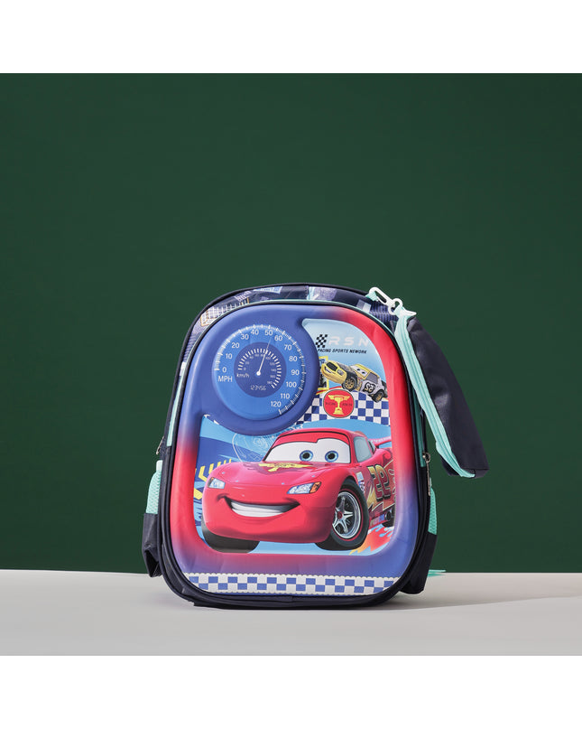 Car 3D School Bag with cartoon Design|KIDS BAG| Water Resistant |14 Inch|Boys&Girls School Bag, Blue & Red color