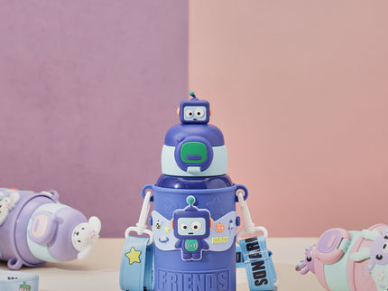 Kids Water Bottle Stainless Steel Keeps Drinks Cool or hot for an Extra Long time- Water Bottle for School -  Sipper Water Bottle for Kids - Waterbottle for Girls and Boys| Stainless Steel 316