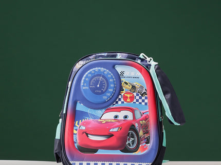 Car 3D School Bag with cartoon Design|KIDS BAG| Water Resistant |14 Inch|Boys&Girls School Bag, Blue & Red color