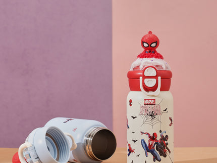 Marvels Spider-Man Double-Walled Stainless Steel Insulated Water Bottle 500 ml| Leakproof |BPA Free| Up to 24Hrs Hot&Cold| Girls & Boys | School, Picnic,Travel