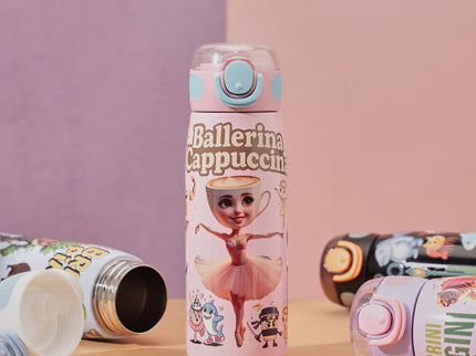 Brainrot Themed Stainless Steel Insulated Water Bottle 620 ml| Leakproof |BPA Free| Up to 12Hrs Hot&Cold| Girls & Boys | School, Picnic,Travel