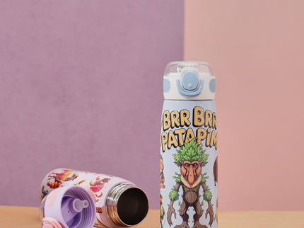 Brainrot Themed Stainless Steel Insulated Water Bottle 620 ml| Leakproof |BPA Free| Up to 12Hrs Hot&Cold| Girls & Boys | School, Picnic,Travel