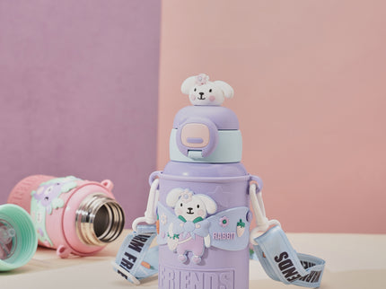 Kids Water Bottle Stainless Steel Keeps Drinks Cool or hot for an Extra Long time- Water Bottle for School -  Sipper Water Bottle for Kids - Waterbottle for Girls and Boys| Stainless Steel 316