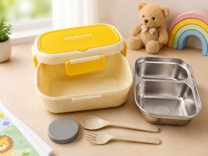 Healthy Lunch Box for kids – Stainless Steel Insulated Tiffin for School,travel|BPA-Free, PU Insulated, Leak-Proof, Food Grade