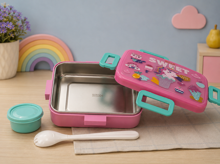 Cute Lion King/Dino/Unicorn Lunch Box for kids – Stainless Steel Insulated Tiffin for School,travel|BPA-Free, PU Insulated, Leak-Proof, Food Grade