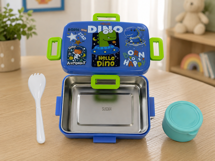 Cute Lion King/Dino/Unicorn Lunch Box for kids – Stainless Steel Insulated Tiffin for School,travel|BPA-Free, PU Insulated, Leak-Proof, Food Grade