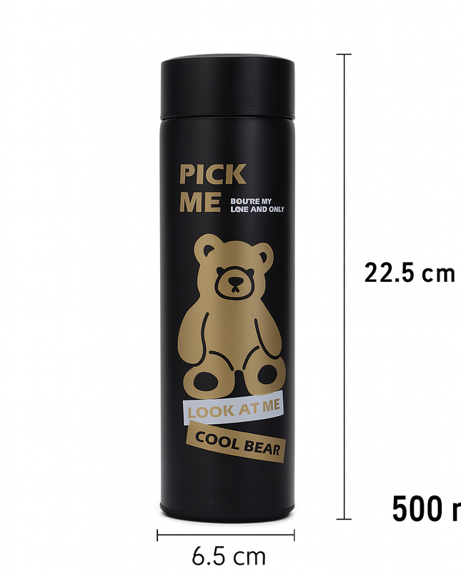 Smart Design LED Display Temperature Hot & Cold upto 12 hours Bottle|500ml Vacuum Insulated Stainless Steel Flask with Touch Screen | Leakproof Travel Water Bottle | BPA-Free Thermos for Kids, Fitness, Sports