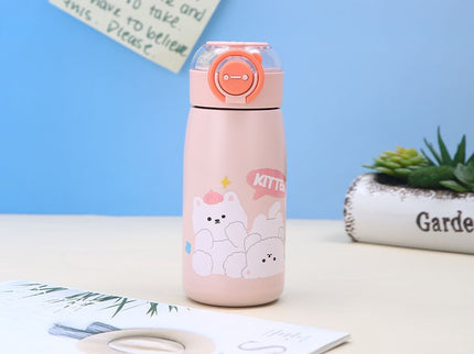 Double-Walled Stainless Steel Insulated Water Bottle 470 ml| Leakproof |BPA Free| Up to 24Hrs Hot&Cold| Girls & Boys | School, Picnic,Travel