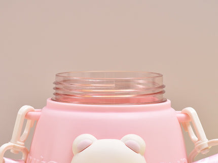 Cute Teddy Bear Water Bottle for Kids– 1300ml, Leak-Proof Plastic Bottle with Taddy Print – Designer School Bottle