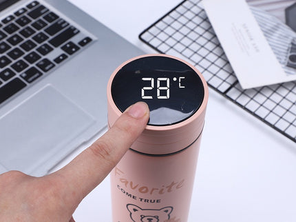 Smart Design LED Display Temperature Hot & Cold upto 12 hours Bottle|500ml Vacuum Insulated Stainless Steel Flask with Touch Screen | Leakproof Travel Water Bottle | BPA-Free Thermos for Kids, Fitness, Sports