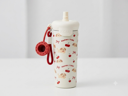 Cute Design Round cap Double-Walled 316 Stainless Steel Insulated Water Bottle 650 ml| Leakproof |BPA Free| Up to 12Hrs Hot&Cold| Girls & Boys | School, Picnic,Travel