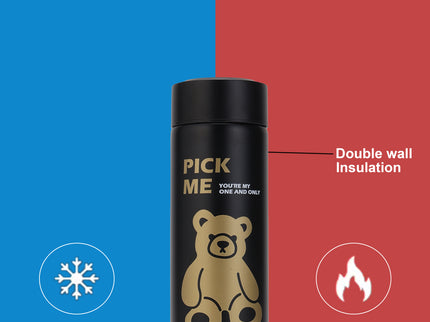 Smart Design LED Display Temperature Hot & Cold upto 12 hours Bottle|500ml Vacuum Insulated Stainless Steel Flask with Touch Screen | Leakproof Travel Water Bottle | BPA-Free Thermos for Kids, Fitness, Sports