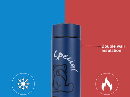 Smart Design LED Display Temperature Hot & Cold upto 12 hours Bottle|500ml Vacuum Insulated Stainless Steel Flask with Touch Screen | Leakproof Travel Water Bottle | BPA-Free Thermos for Kids, Fitness, Sports