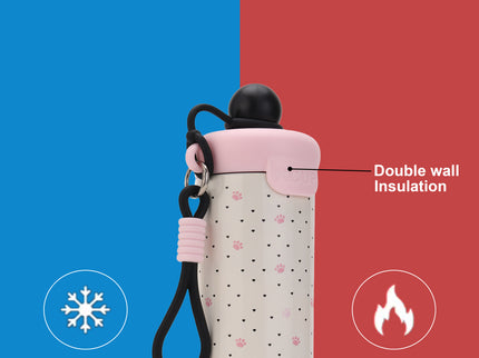 Round cap Smart Design Double-Walled Stainless Steel Insulated Water Bottle 650 ml| Leakproof |BPA Free| Up to 12Hrs Hot&Cold| Girls & Boys | School, Picnic,Travel