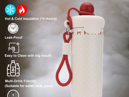 Round cap Smart Design Double-Walled Stainless Steel Insulated Water Bottle 650 ml| Leakproof |BPA Free| Up to 12Hrs Hot&Cold| Girls & Boys | School, Picnic,Travel