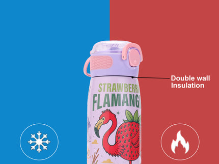 Brainrot Themed Stainless Steel Insulated Water Bottle 620 ml| Leakproof |BPA Free| Up to 12Hrs Hot&Cold| Girls & Boys | School, Picnic,Travel