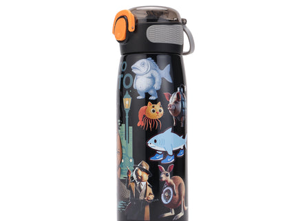 Brainrot Themed Stainless Steel Insulated Water Bottle 620 ml| Leakproof |BPA Free| Up to 12Hrs Hot&Cold| Girls & Boys | School, Picnic,Travel