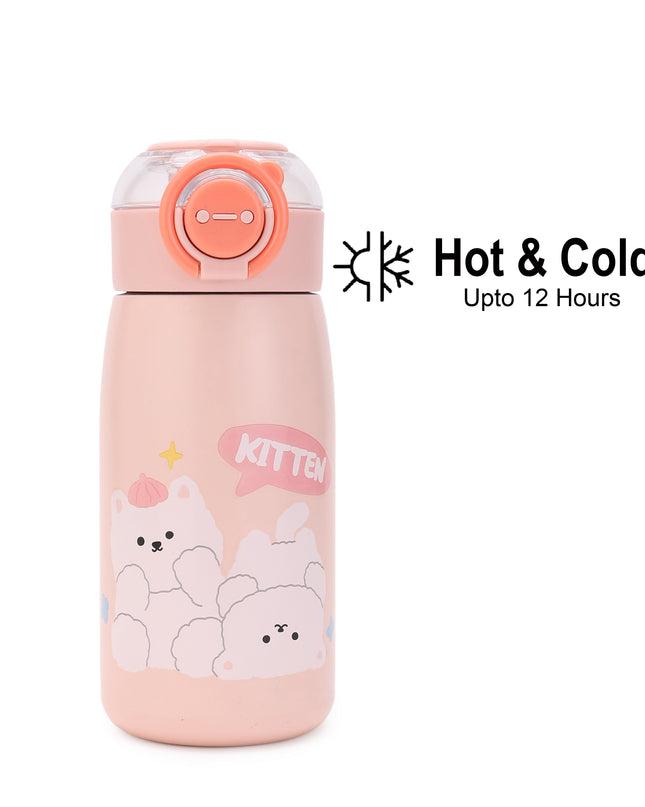 Double-Walled Stainless Steel Insulated Water Bottle 470 ml| Leakproof |BPA Free| Up to 24Hrs Hot&Cold| Girls & Boys | School, Picnic,Travel