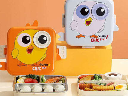 Kids Lunch Box – Stainless Steel Insulated Tiffin for School with Spoon, BPA-Free | Leak-Resistant Bento Box with Tray & Container | 1120ml + 70ml