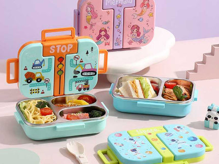 Kids Lunch Box – Stainless Steel Insulated Tiffin for School, BPA-Free | PU Insulated, Leak-Proof, Food Grade| 600ml