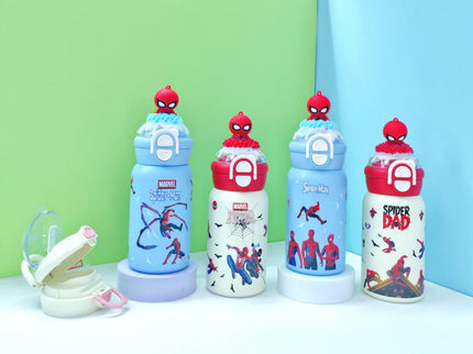 Marvels Spider-Man Double-Walled Stainless Steel Insulated Water Bottle 500 ml| Leakproof |BPA Free| Up to 24Hrs Hot&Cold| Girls & Boys | School, Picnic,Travel