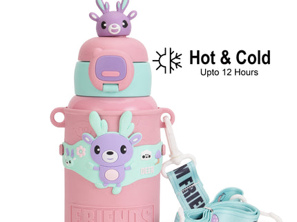 Kids Water Bottle Stainless Steel Keeps Drinks Cool or hot for an Extra Long time- Water Bottle for School -  Sipper Water Bottle for Kids - Waterbottle for Girls and Boys| Stainless Steel 316